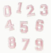 RTS Light Pink 1.5" Number Chenille Iron On Patch